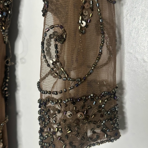 Camille La Vie beaded mesh cocktail Fariy midi dress size 6  whimsigoth - Picture 5 of 16